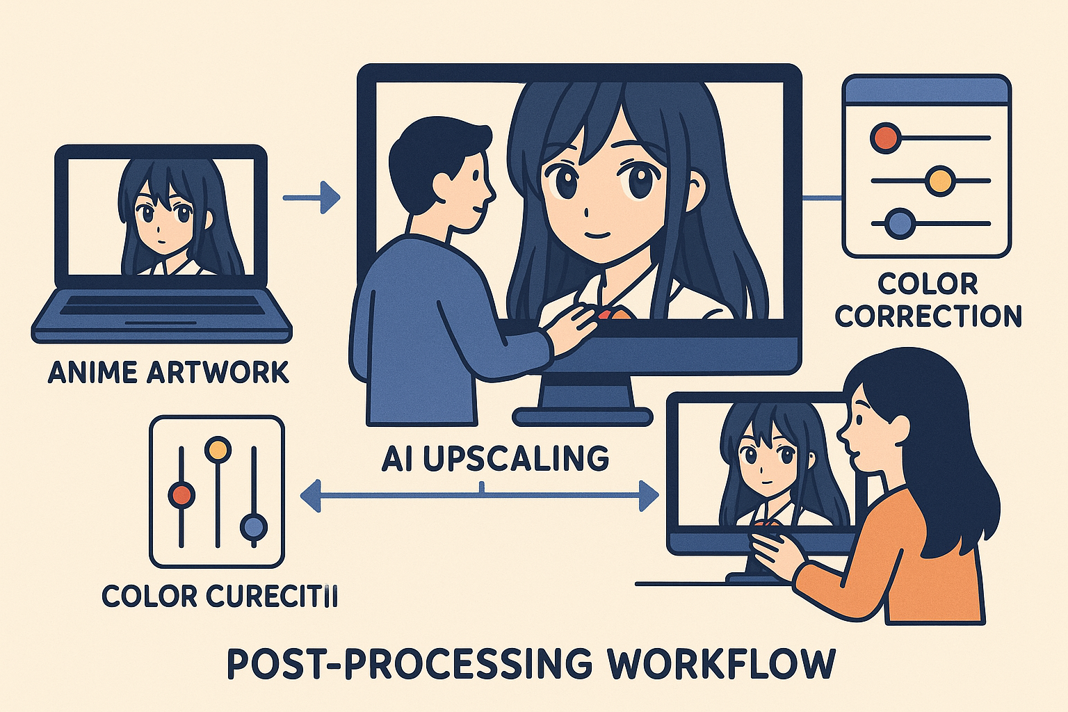 AI anime post-processing workflow