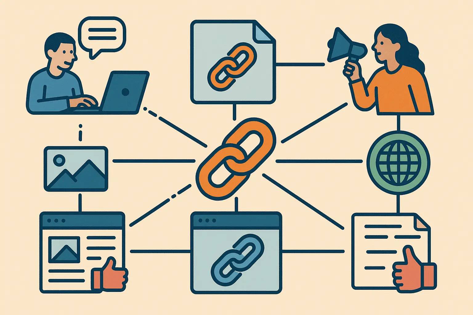 Integrated link building strategy diagram