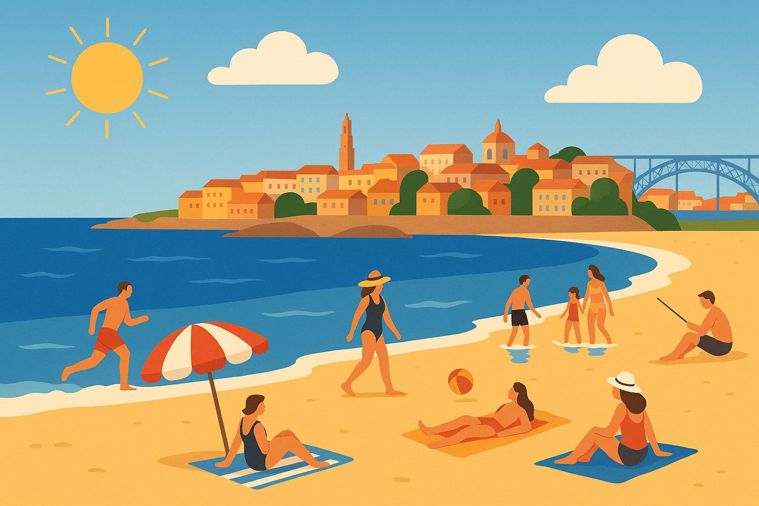 Porto summer beach scene
