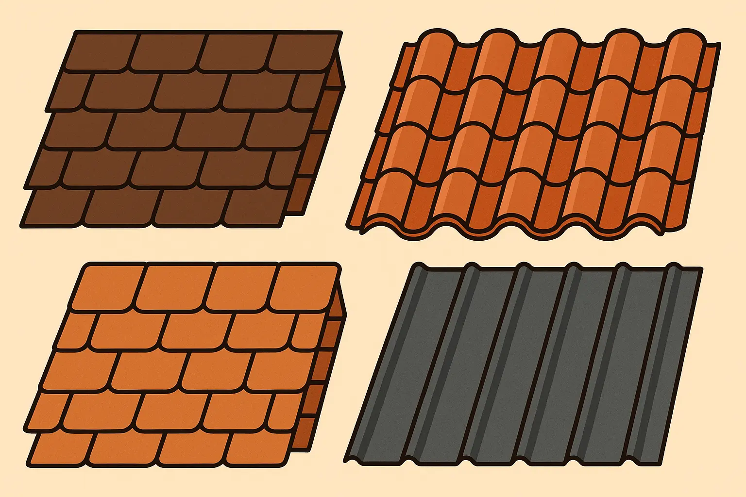 High-quality image showing various roofing materials and detailed warranty documentation