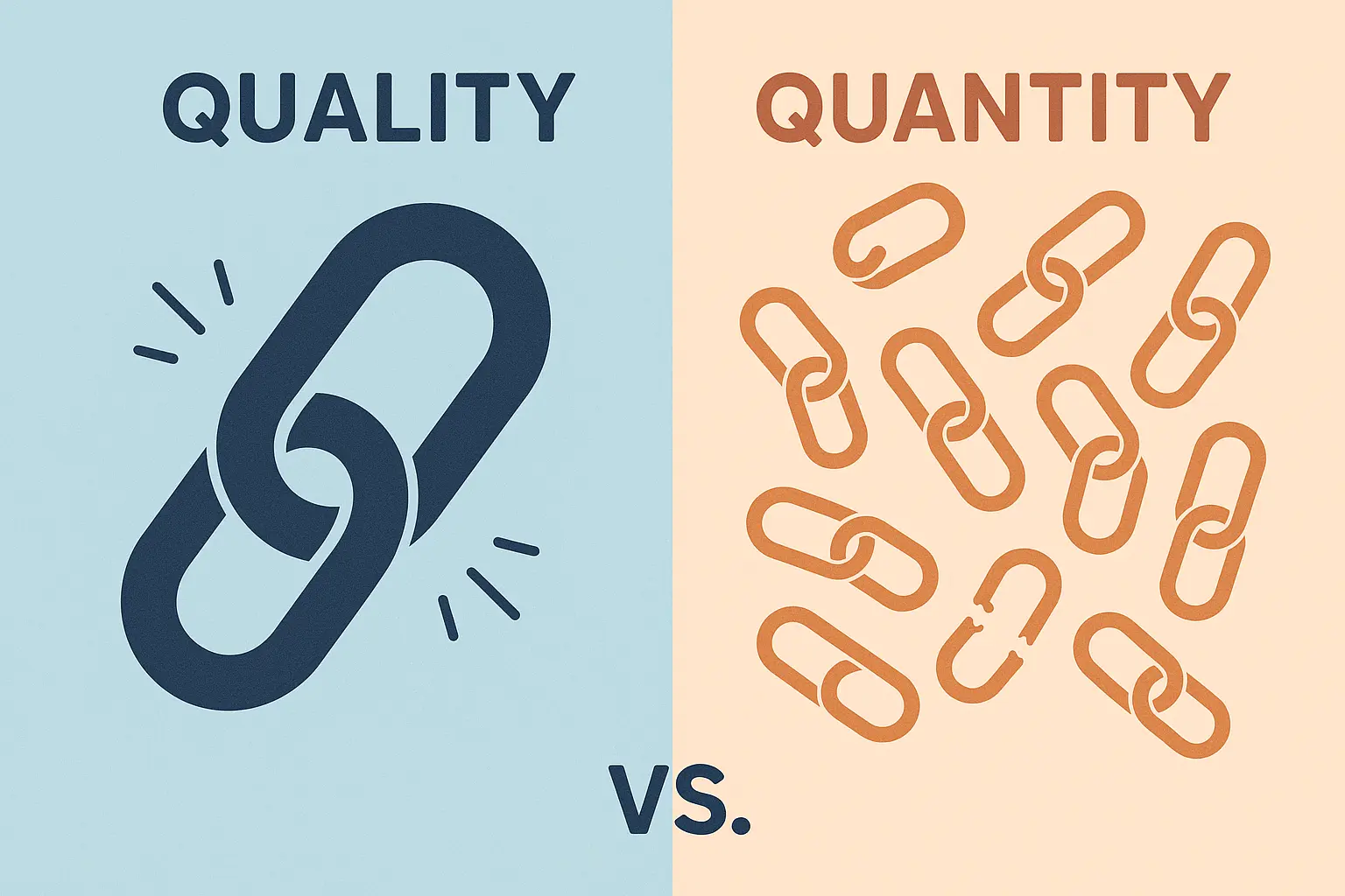 Quality vs quantity backlink comparison